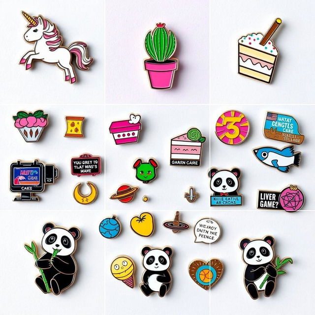 An enchanting collection of 20 unique pins, each depicted in its own individual image, celebrating a wide variety of themes and designs