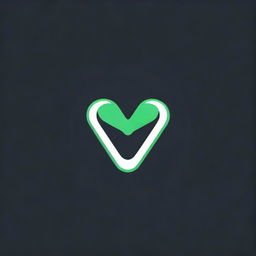 Create a vivid gaming logo showcasing a bright green 'V', encased within a painted-style circle, all set against a contrasting black background.