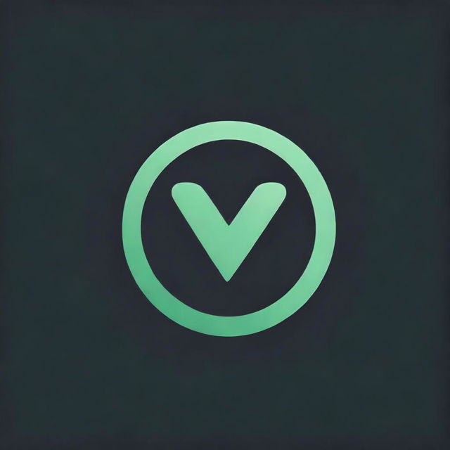 Illustrate a dynamic gaming logo featuring a vivid green 'V' embedded within a painted circle, all contrasting against a bold black background.