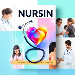 A vibrant and eye-catching book cover design for a nursing textbook