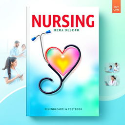 A vibrant and eye-catching book cover design for a nursing textbook