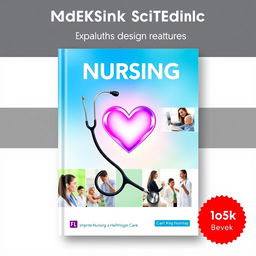 A vibrant and eye-catching book cover design for a nursing textbook