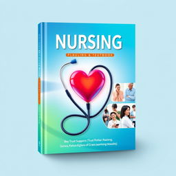 A vibrant and eye-catching book cover design for a nursing textbook