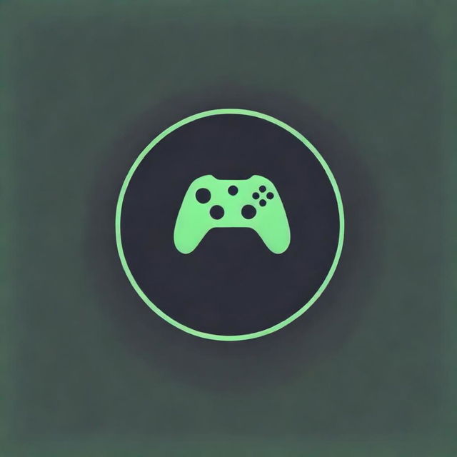 Generate a gaming logo showcasing a vibrant green 'V' nestled in a painted-style circle, all set against a contrasting black background.