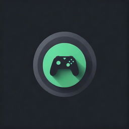 Craft a distinct gaming logo featuring a 3D, radiant green 'V' encased in a painted circle, standing out against a striking black backdrop.