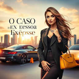 A stylish and glamorous cinema banner designed for Instagram, titled "O Caso da Ex Esposa Agredida"