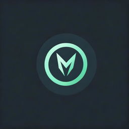 Create a dynamic gaming logo showcasing a 3D green 'V' enclosed in a painterly circle, revealing a stark contrast on a solid black background.