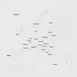 Um mapa mental simples da Europa, apresentando somente os nomes dos países em português, organizados de maneira clara e concisa