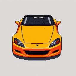 A pixel art representation of a Honda S2000, showcasing its distinctive design features such as the sleek long hood, sporty front grille, and stylish rear