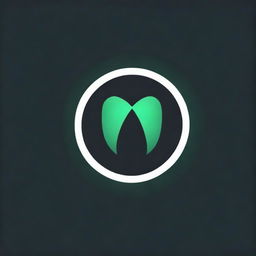 Develop a dynamic gaming logo with a 3D vibrant green 'V' inside a painted circle, contrasting against a bold black background.