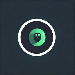 Develop a dynamic gaming logo with a 3D vibrant green 'V' inside a painted circle, contrasting against a bold black background.