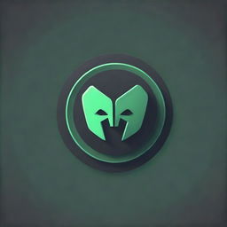 Create a striking gaming logo with a 3D, vibrant green 'V' enclosed in a painted circle, contrasted against a deep black background.