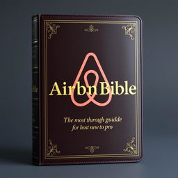 A front-on shot of a book cover titled 'AirBnBible: The most thorough guide for hosts new to pro', designed to mimic a classic Bible