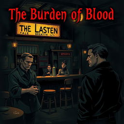 A dark and introspective scene representing the tale "The Burden of Blood"