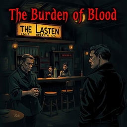 A dark and introspective scene representing the tale "The Burden of Blood"