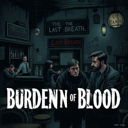 A dark and introspective scene representing the tale "The Burden of Blood"