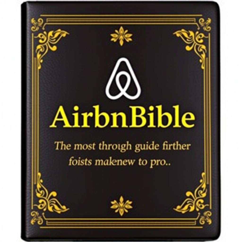 A straight-on book cover for 'AirBnBible: The most thorough guide for hosts new to pro', designed to resemble a classic Bible