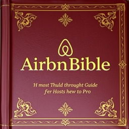 A straight-on book cover for 'AirBnBible: The most thorough guide for hosts new to pro', designed to resemble a classic Bible