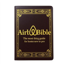 A straight-on book cover for 'AirBnBible: The most thorough guide for hosts new to pro', designed to resemble a classic Bible