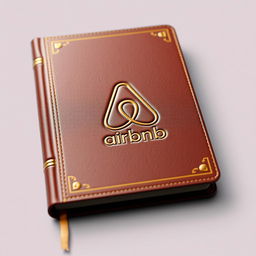 A book cover designed to resemble a classic Bible, featuring the Airbnb logo embossed prominently on the front