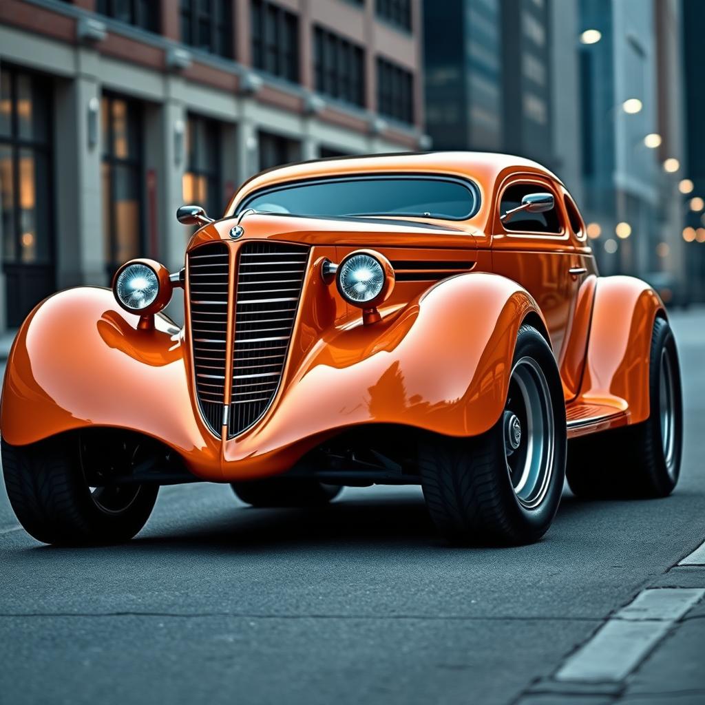 A captivating widebody 1936 Chevrolet Coupe, featuring big, tall tires that project a robust and commanding presence