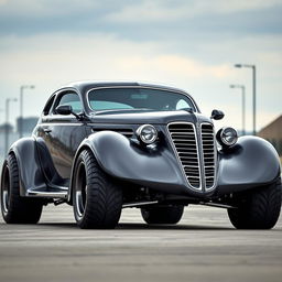 A captivating widebody 1936 Chevrolet Coupe, featuring big, tall tires that project a robust and commanding presence