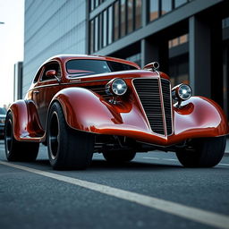 A captivating widebody 1936 Chevrolet Coupe, featuring big, tall tires that project a robust and commanding presence