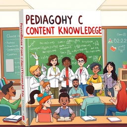 An engaging and colorful illustration for a book cover on 'Pedagogical Content Knowledge'