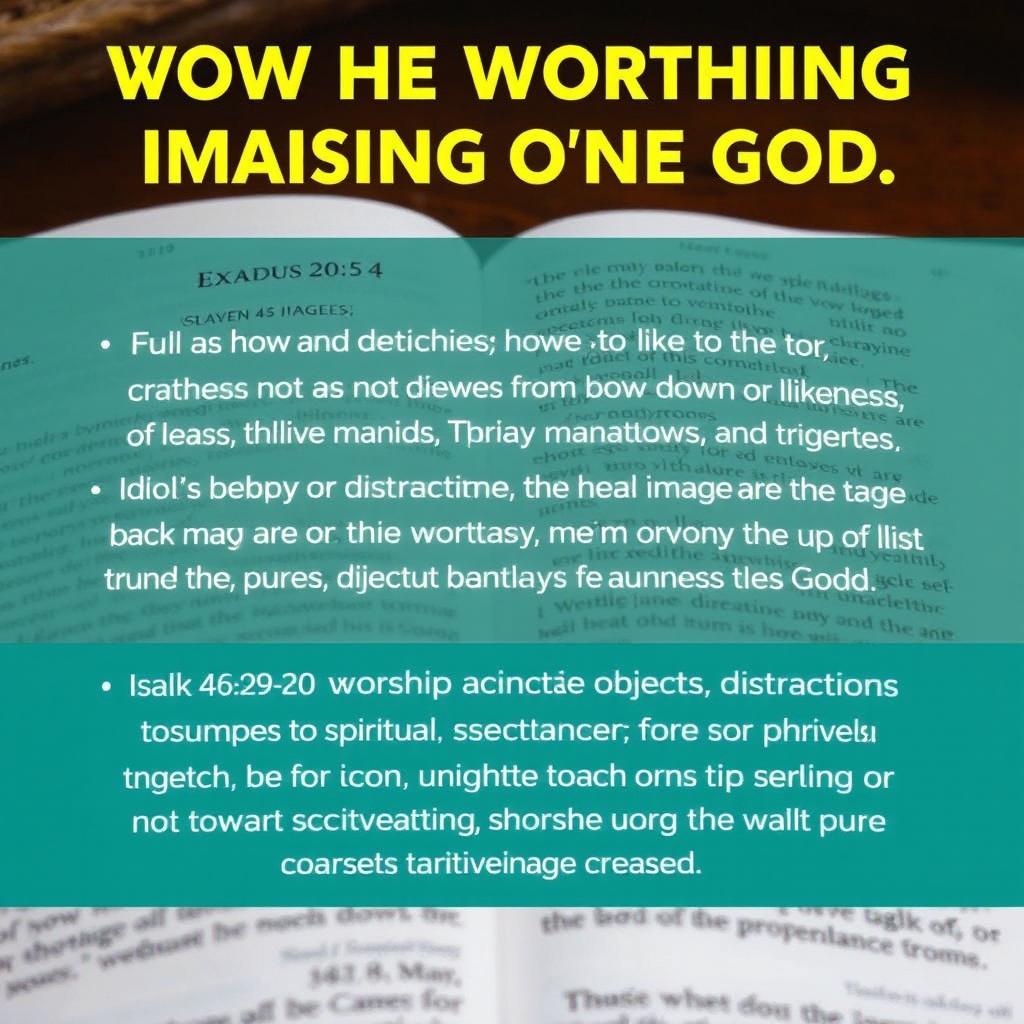 The Bible strongly advises against worshiping images or statues, conveying that such practices detract from the worship of the one true God