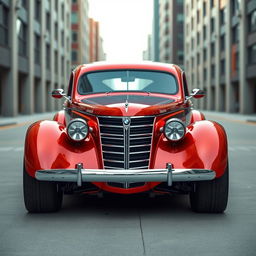 An impressive widebody style hotrod based on a 1936 Chevrolet Coupe, featuring big, tall tires that enhance its formidable stance