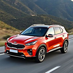 A high-quality sports SUV with a sleek and modern design, inspired by the aesthetics of a Kia