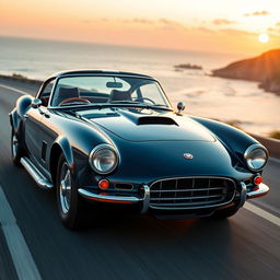 A high-quality classic sports car, exuding timeless elegance and powerful performance