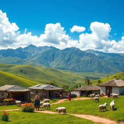 A captivating depiction of Marcapata, a stunning rural area in Peru, showcasing its breathtaking natural beauty