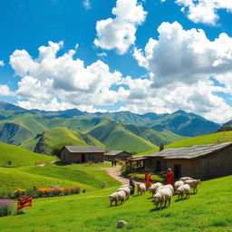 A captivating depiction of Marcapata, a stunning rural area in Peru, showcasing its breathtaking natural beauty