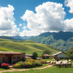 A captivating depiction of Marcapata, a stunning rural area in Peru, showcasing its breathtaking natural beauty