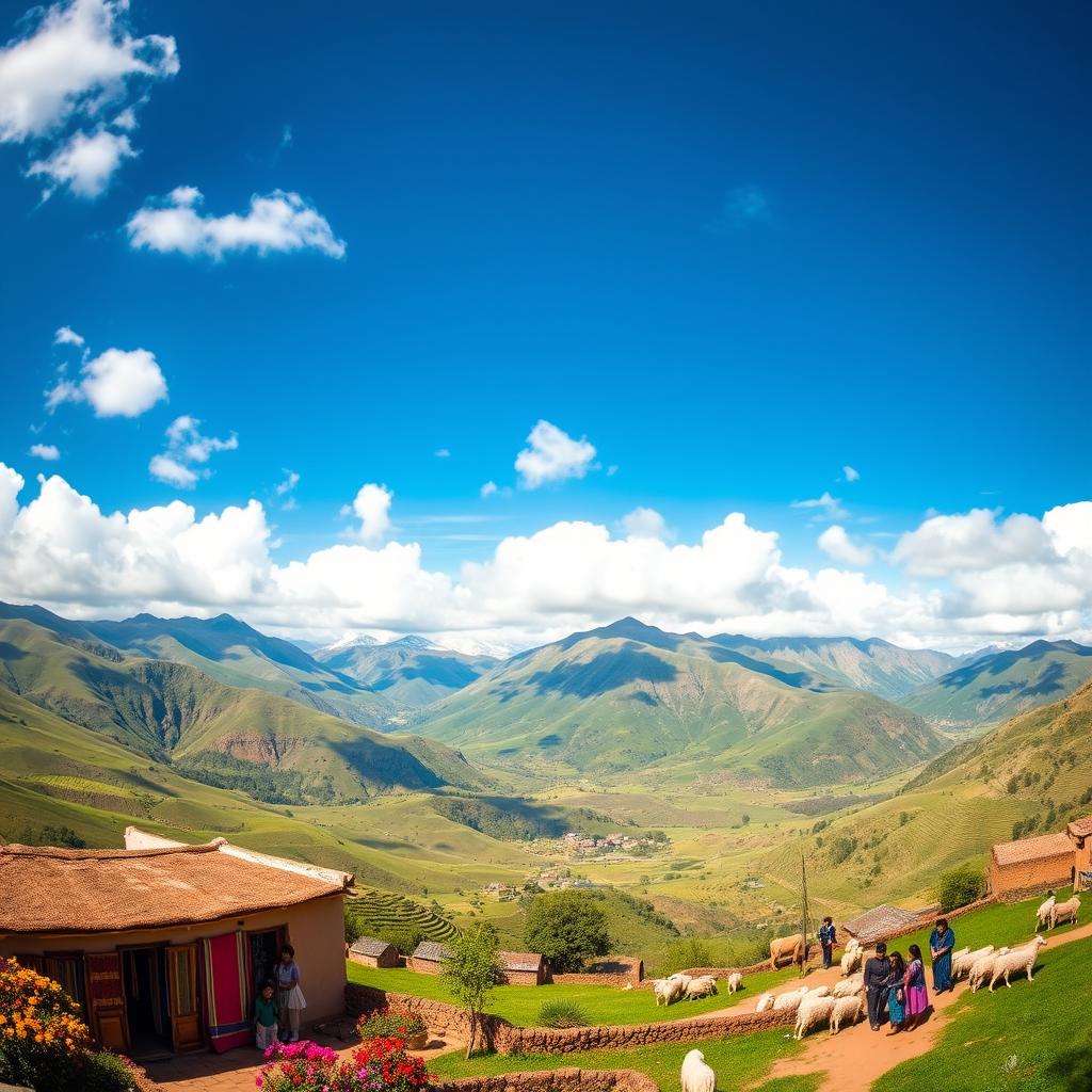 A breathtaking panorama of Marcapata, Peru, showcasing its rich natural landscapes