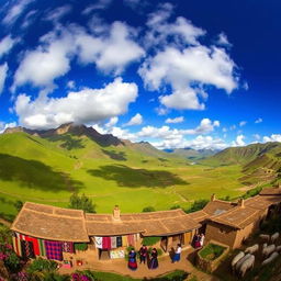 A breathtaking panorama of Marcapata, Peru, showcasing its rich natural landscapes