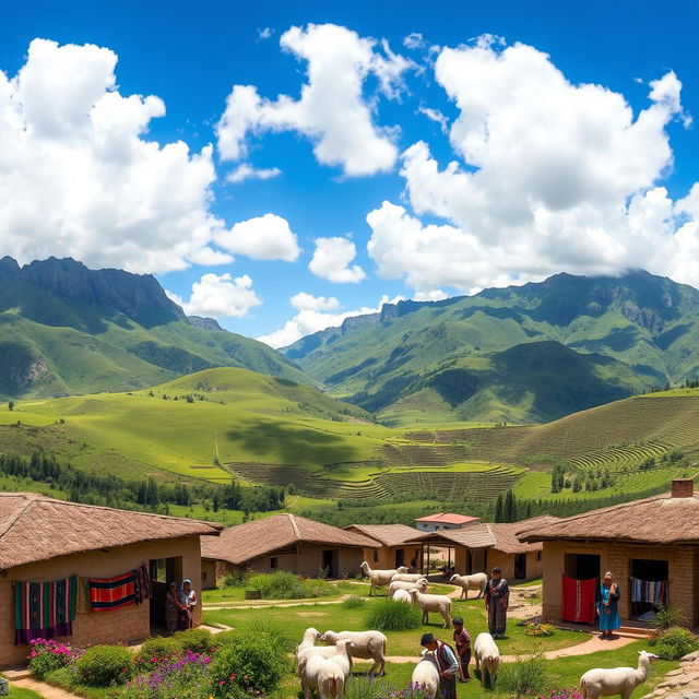 A breathtaking panorama of Marcapata, Peru, showcasing its rich natural landscapes