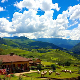 An enchanting representation of Marcapata, a beautiful rural area in Peru