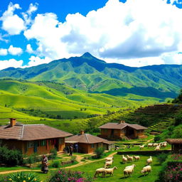 An enchanting representation of Marcapata, a beautiful rural area in Peru