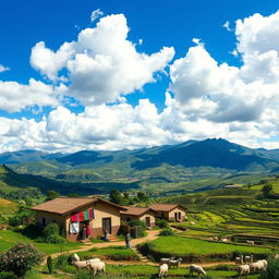 An enchanting representation of Marcapata, a beautiful rural area in Peru