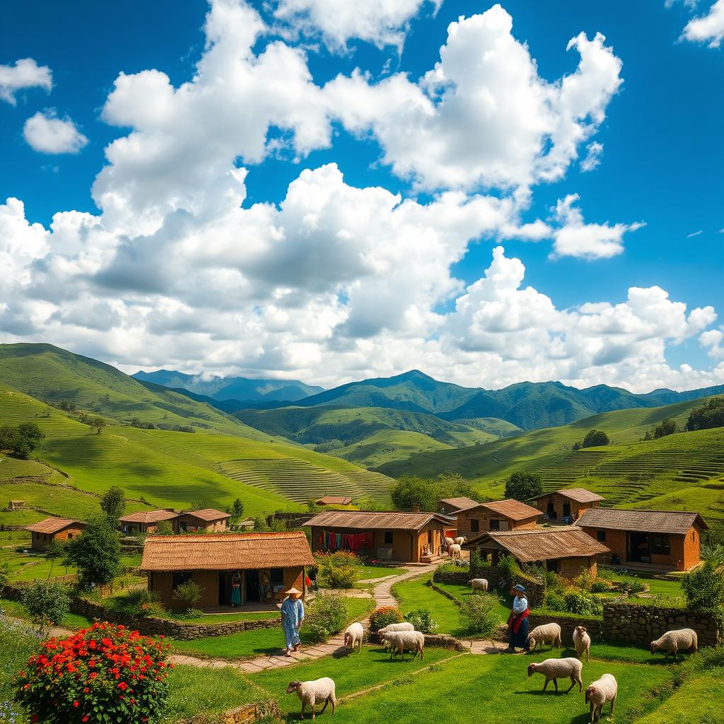 An enchanting representation of Marcapata, a beautiful rural area in Peru