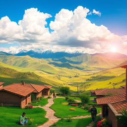 A breathtaking landscape featuring the scenic beauty of Marcapata, Peru