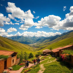 A breathtaking landscape featuring the scenic beauty of Marcapata, Peru