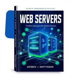 A book cover design featuring a dynamic and modern theme representing web servers