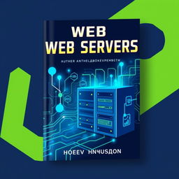 A book cover design featuring a dynamic and modern theme representing web servers