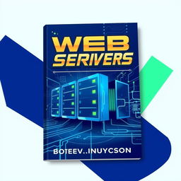 A book cover design featuring a dynamic and modern theme representing web servers