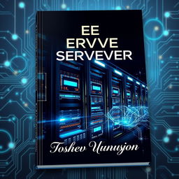 A captivating book cover design featuring a modern web server as the central theme