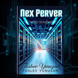 A captivating book cover design featuring a modern web server as the central theme