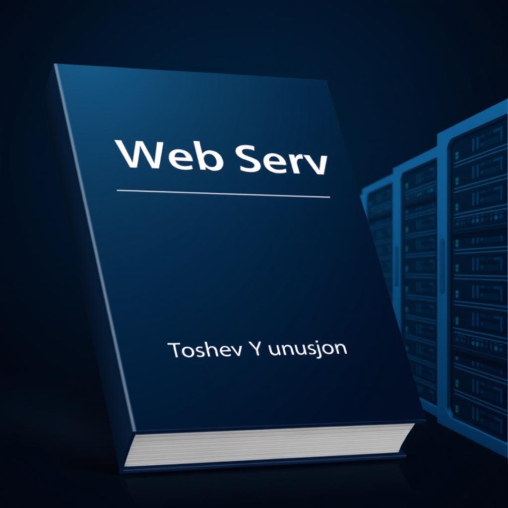 An elegant book cover design for a technical book titled 'Web Server' by author Toshev Yunusjon